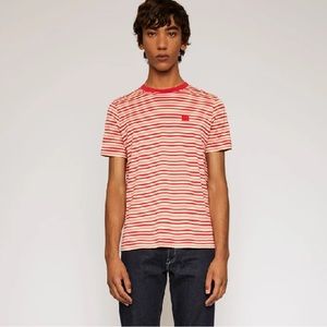 ACNE STUDIOS‎ Striped Smiley Patch Tee